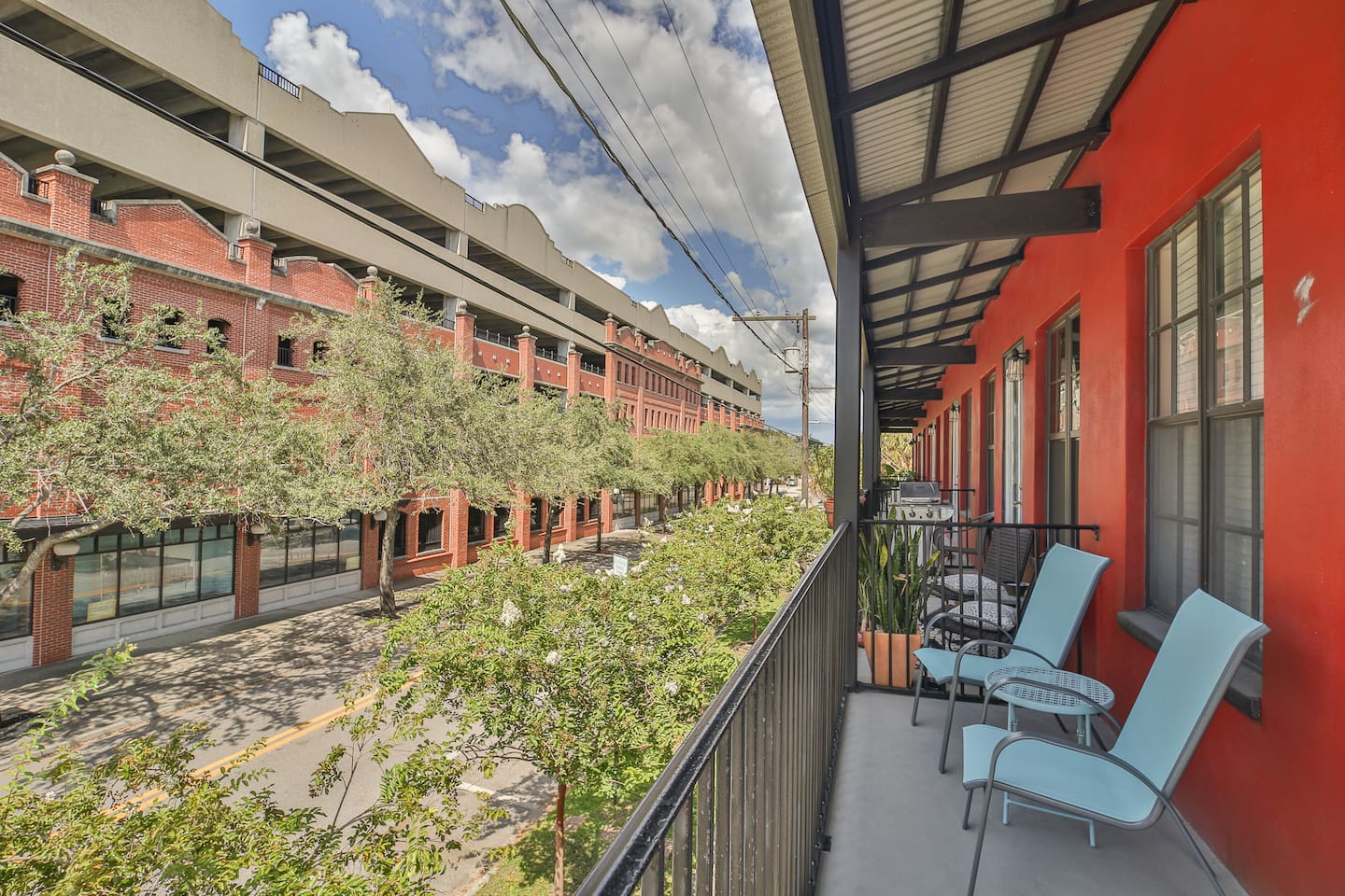 Second-floor balcony
