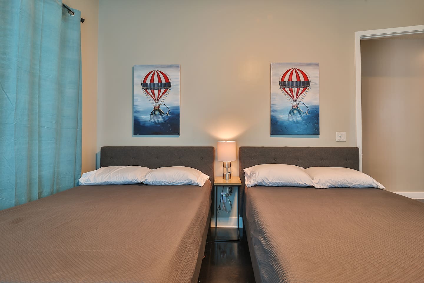 Bedroom with two full beds